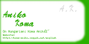 aniko koma business card